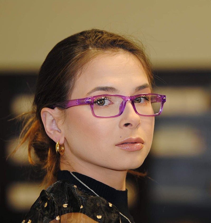 OWL Classic Retro Narrow Rectangular Clear Lens Eyeglasses Leopard Frame - Image 4